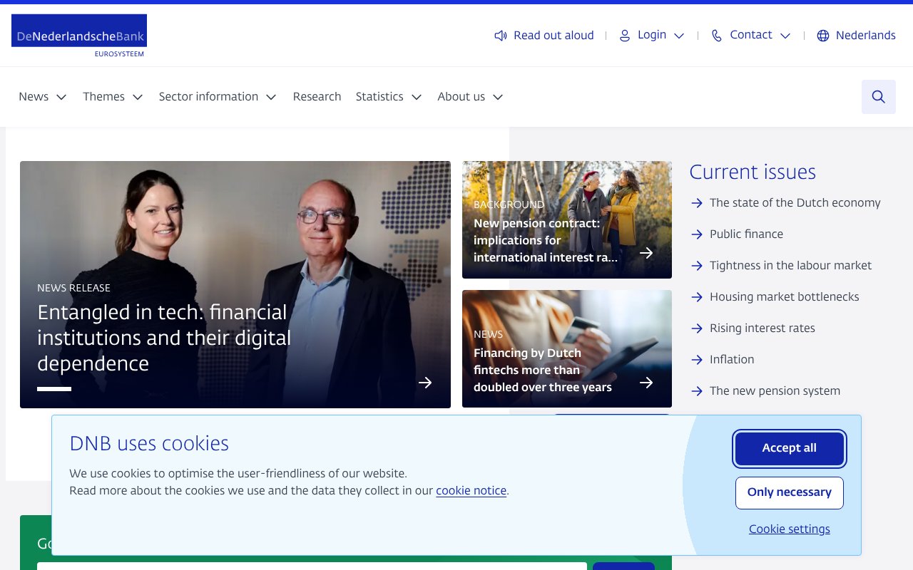 Screenshot of dnb.nl