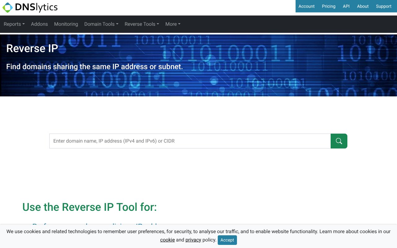 Screenshot of dnslytics.com