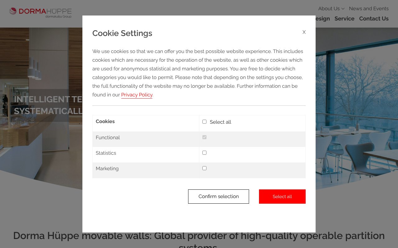 Screenshot of dorma-hueppe.com.au