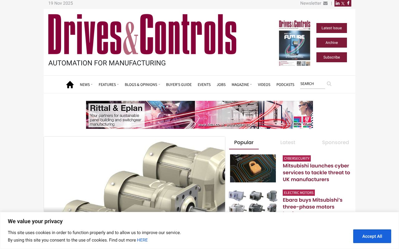 Screenshot of drivesncontrols.com