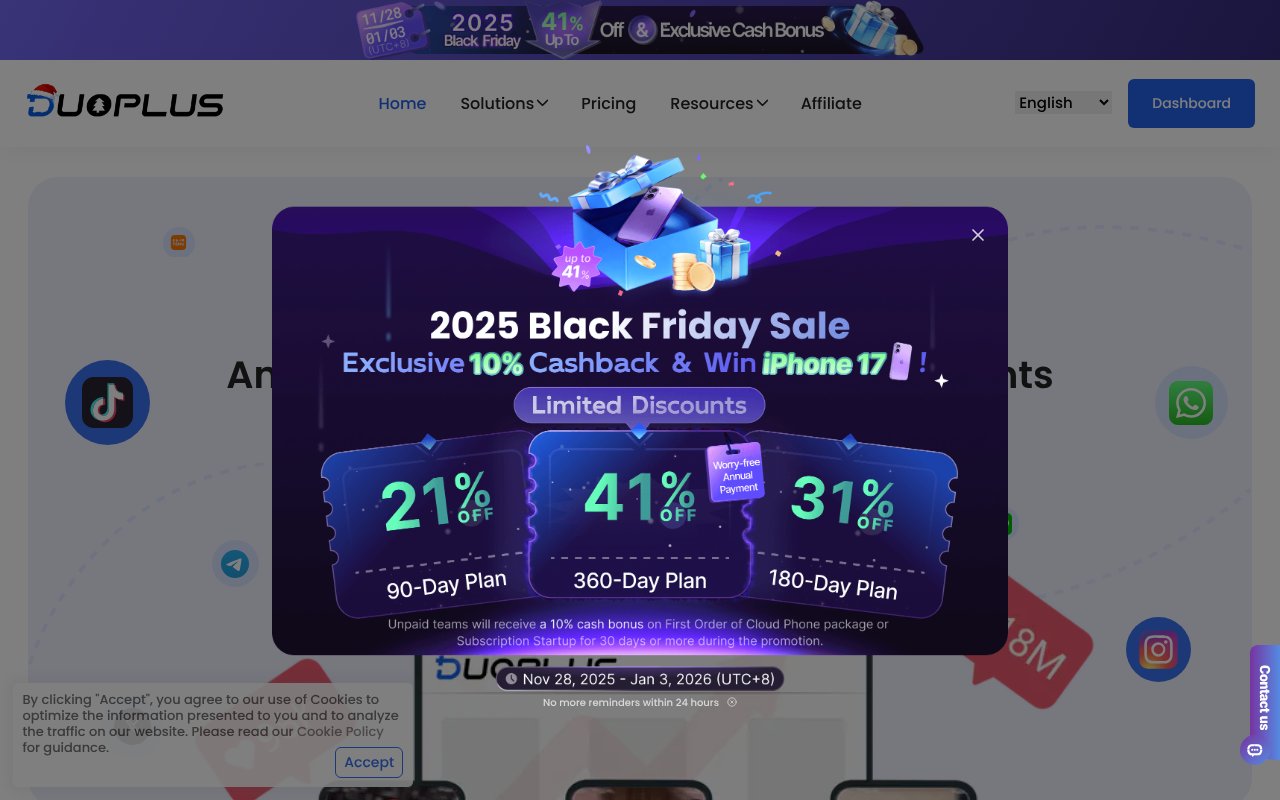 Screenshot of duoplus.net