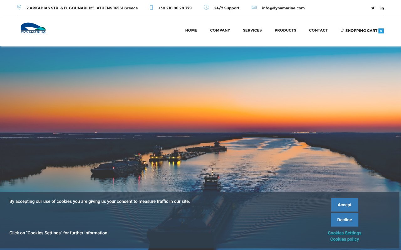 Screenshot of dynamarine.com