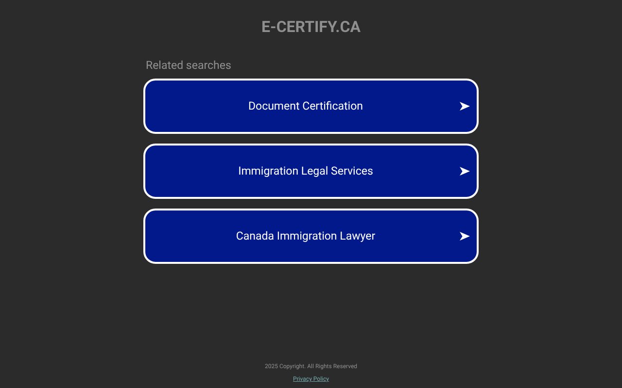 Screenshot of e-certify.ca