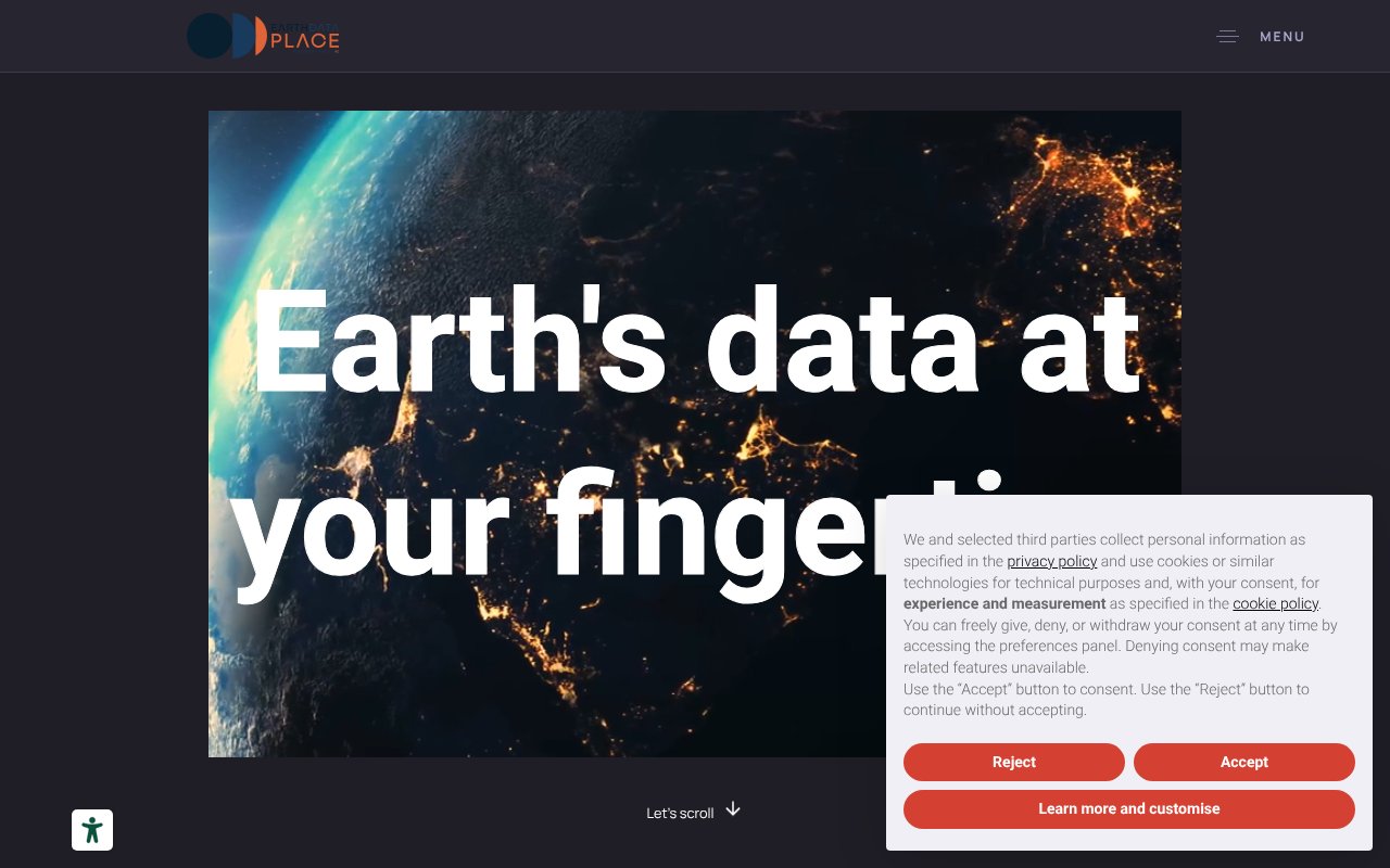 Screenshot of earthdataplace.com