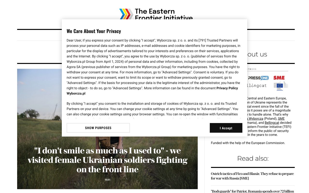 Screenshot of easternfrontier.eu