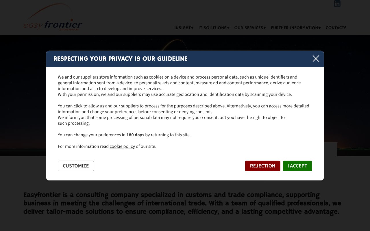 Screenshot of easyfrontier.it