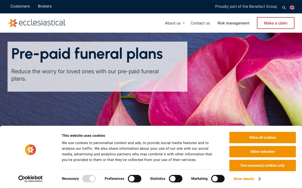 Screenshot of ecclesiastical.com