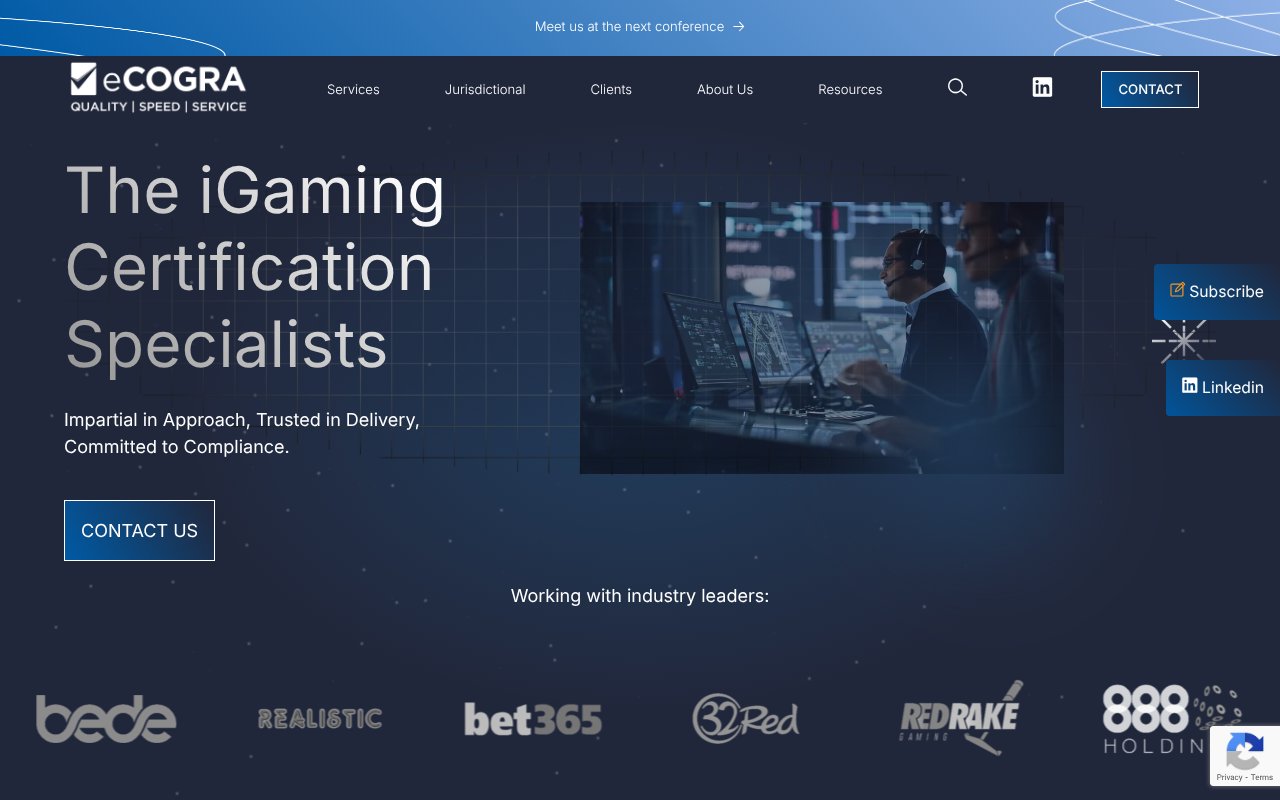 Screenshot of ecogra.org