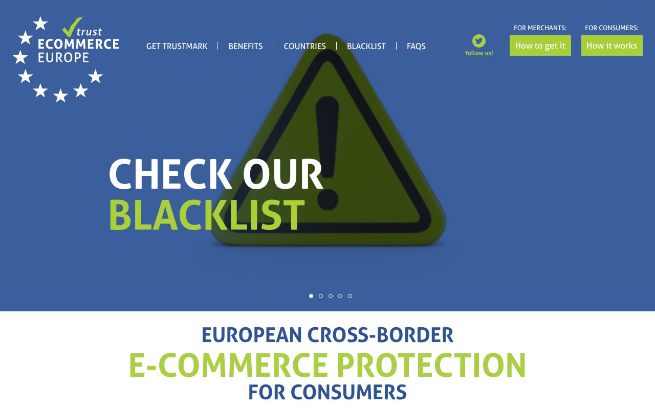 Screenshot of ecommercetrustmark.eu
