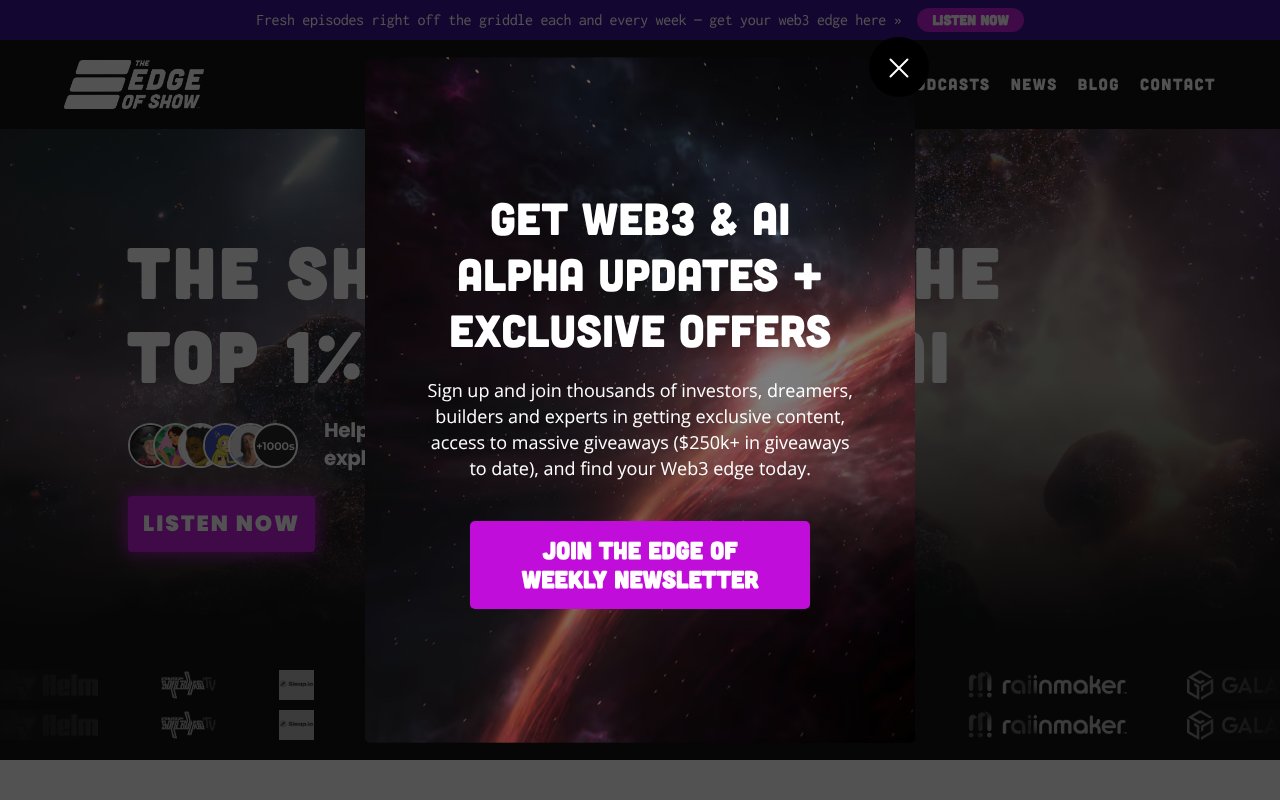 Screenshot of edgeofnft.com