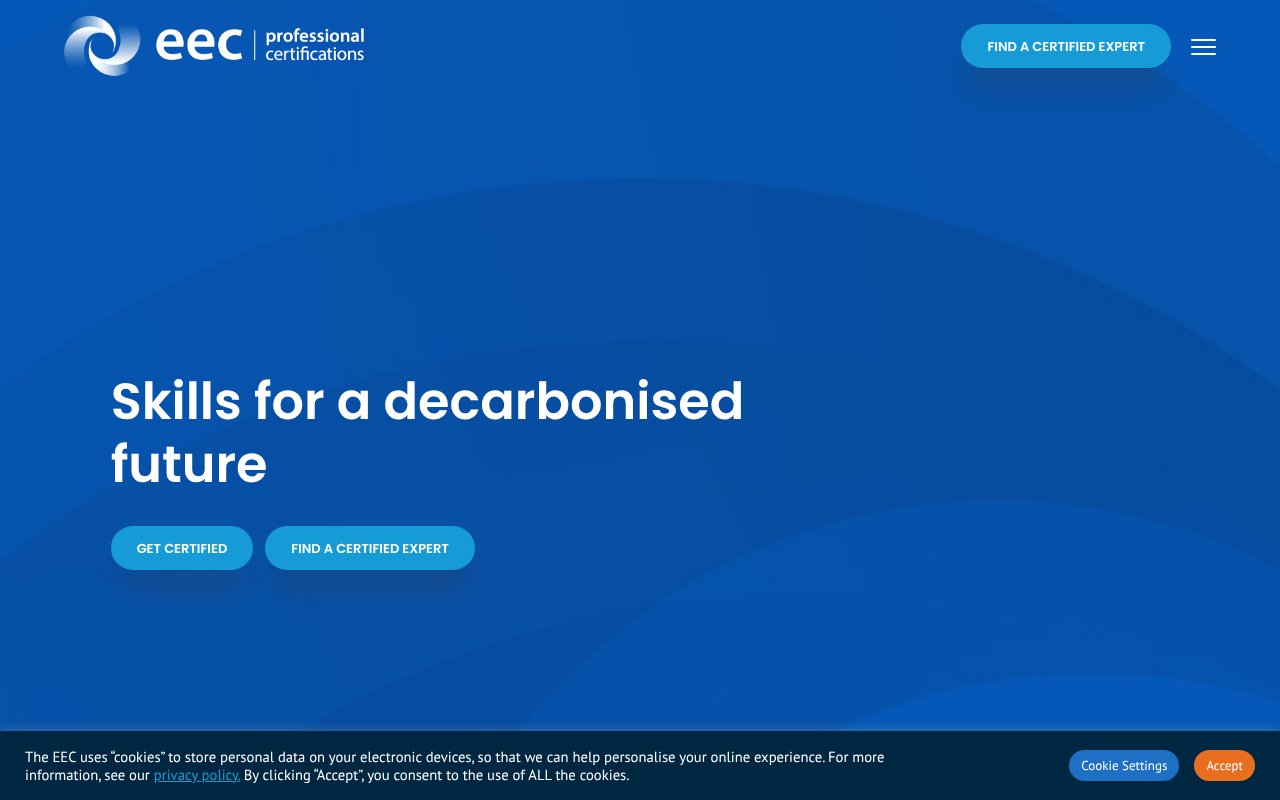 Screenshot of eeccertified.org.au