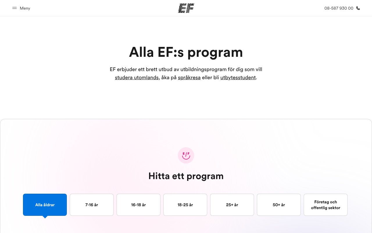 Screenshot of ef.se