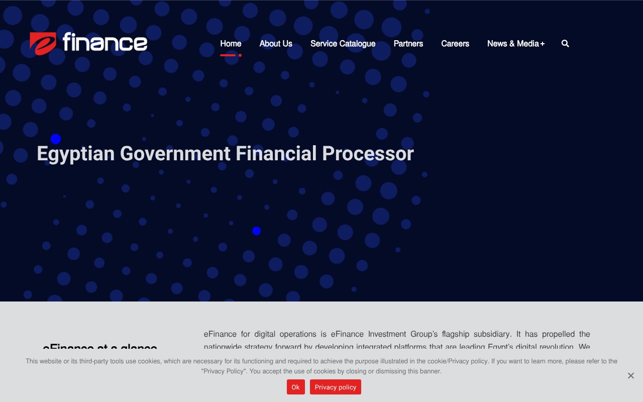 Screenshot of efinance.com.eg