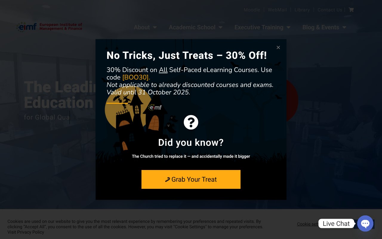 Screenshot of eimf.eu