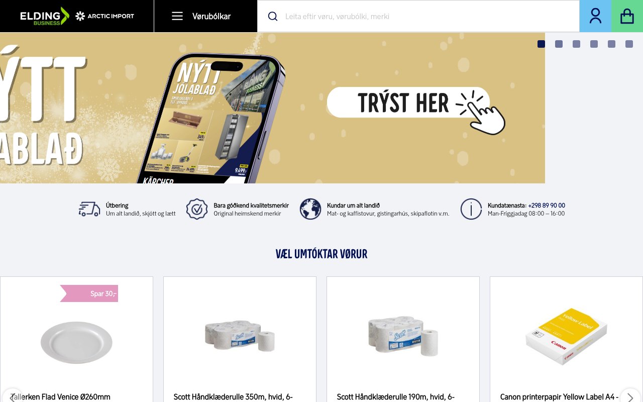 Screenshot of elding-business.fo