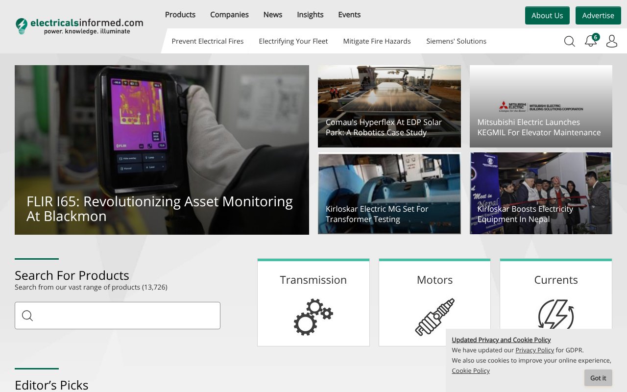 Screenshot of electricalsinformed.com