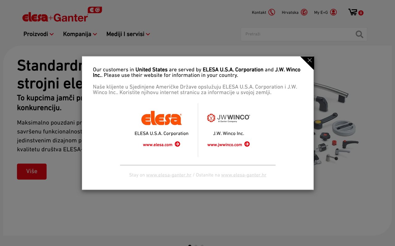 Screenshot of elesa-ganter.hr