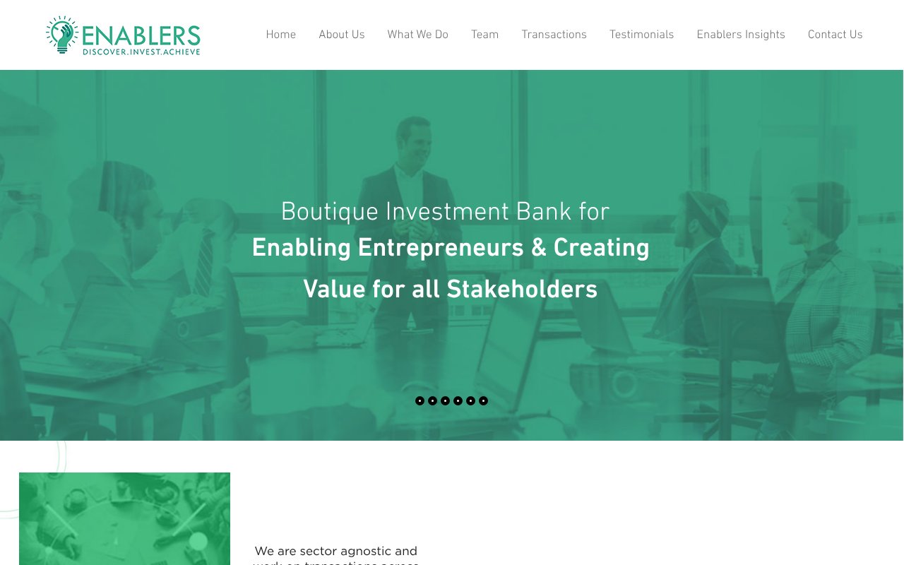 Screenshot of enablersinvestment.com