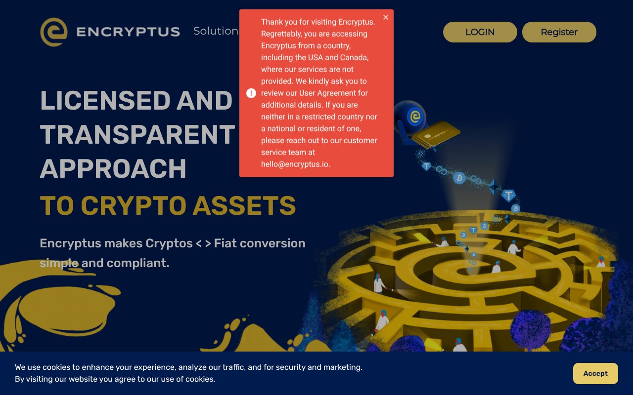 Screenshot of encryptus.io