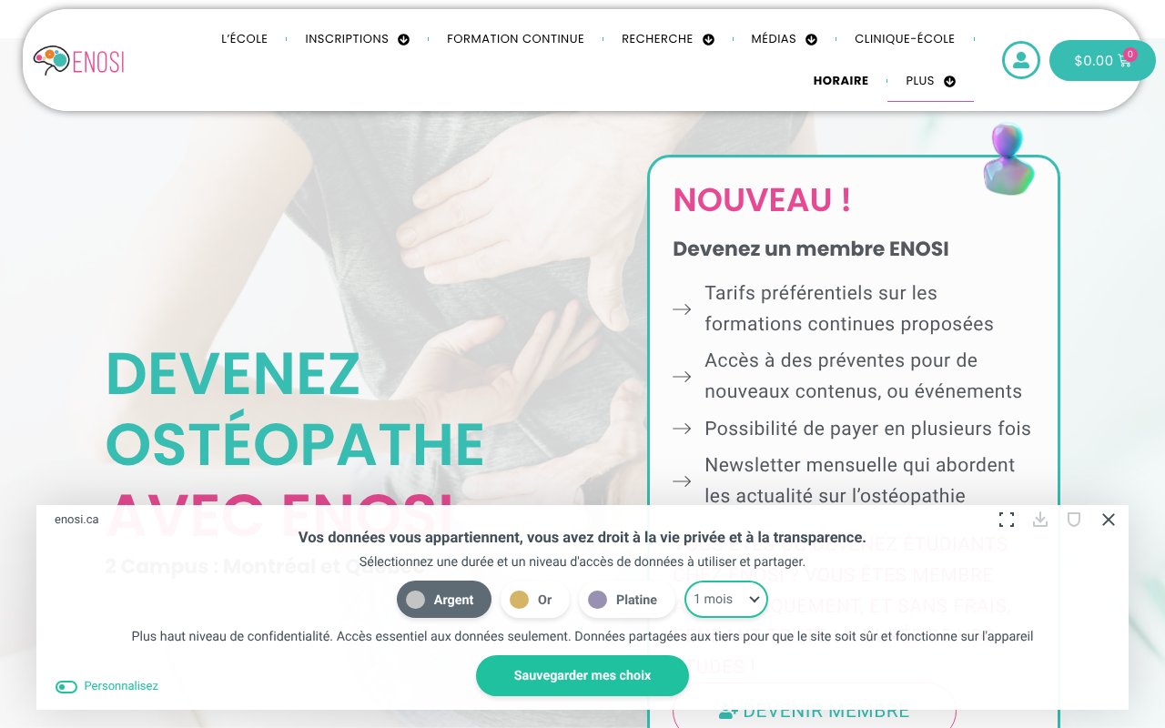 Screenshot of enosi.ca