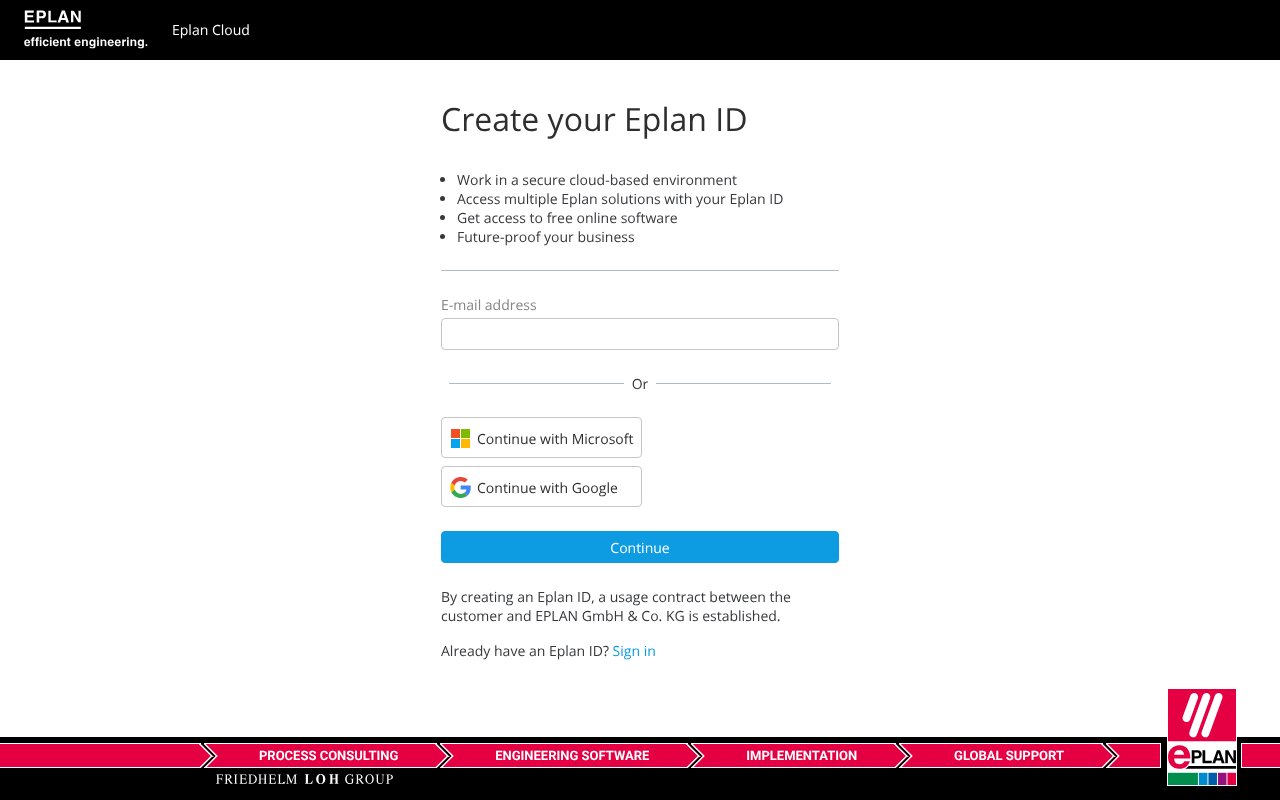 Screenshot of eplan.cloud