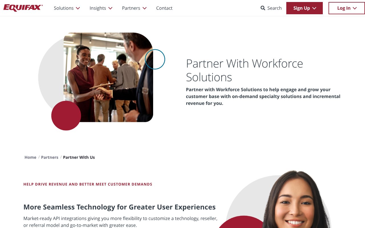 Screenshot of equifax.com