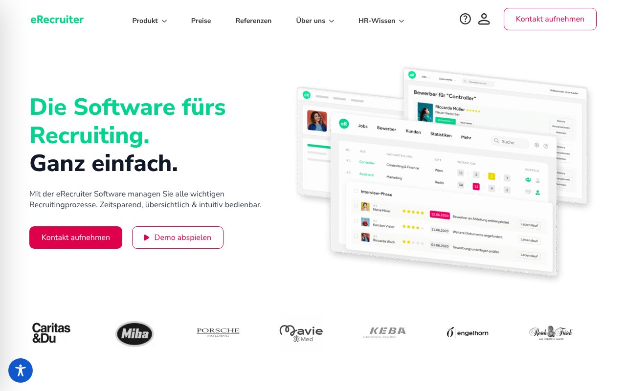 Screenshot of erecruiter.net