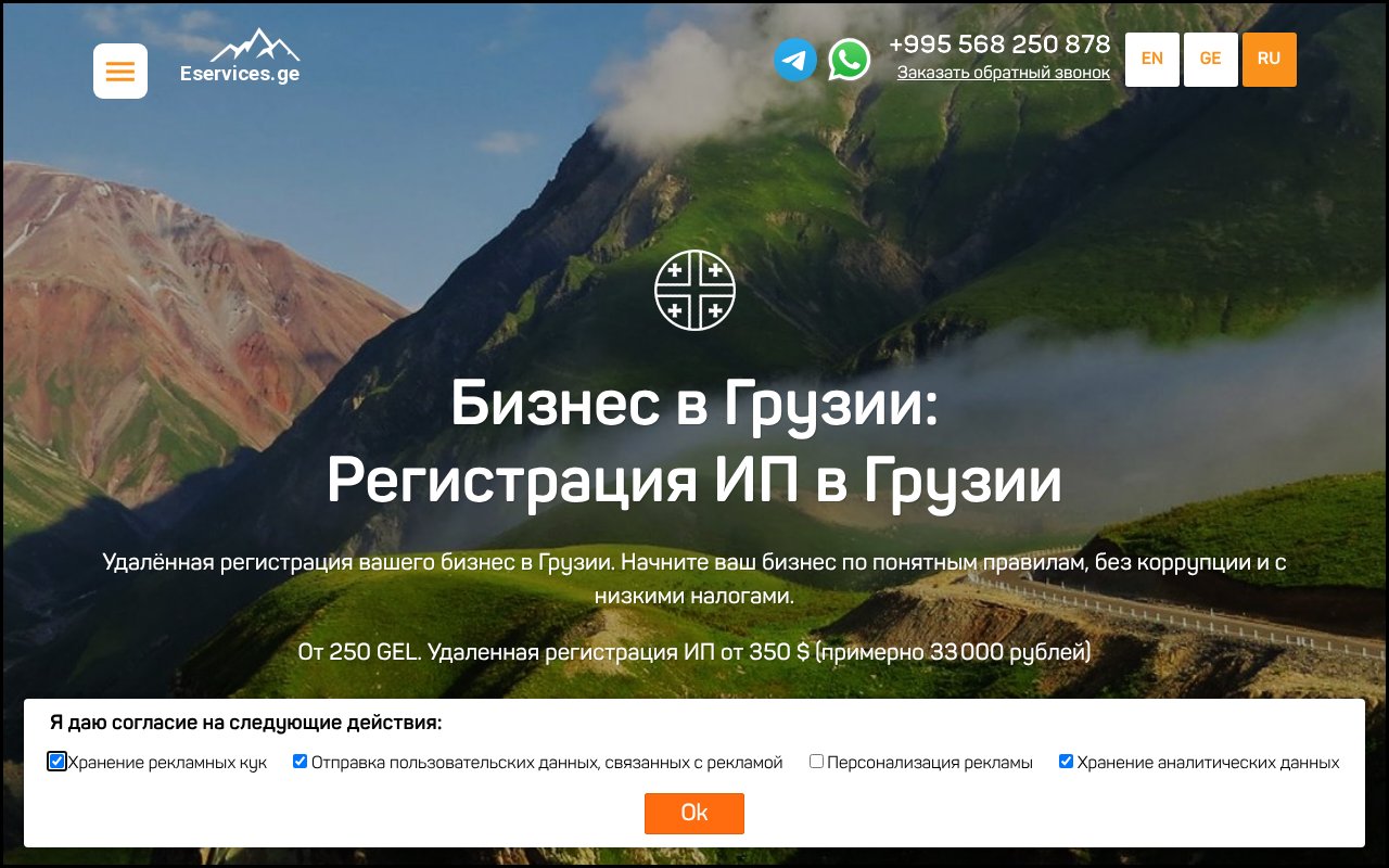 Screenshot of eservices.ge
