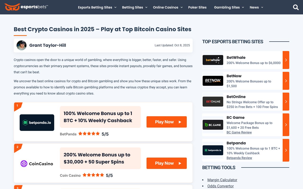 Screenshot of esportsbets.com