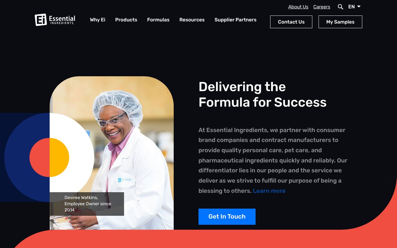 Screenshot of essentialingredients.com