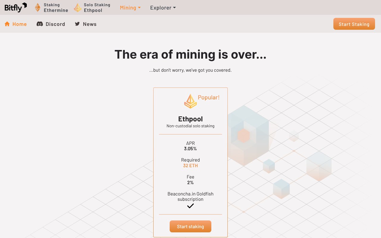 Screenshot of ethermine.org