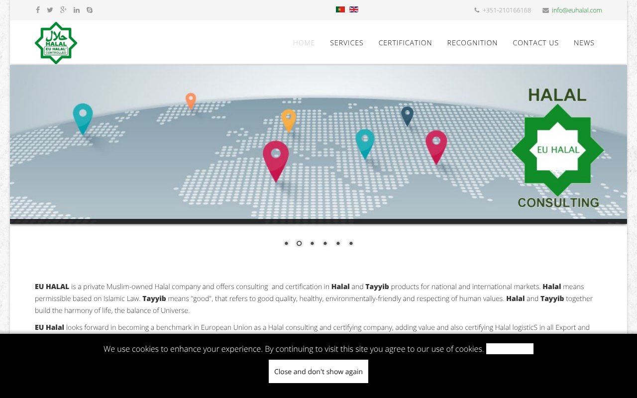 Screenshot of euhalal.com