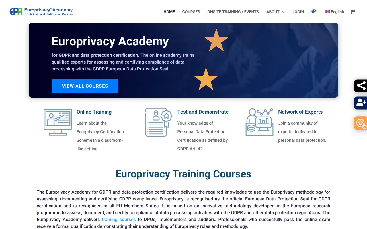 Screenshot of europrivacy.com