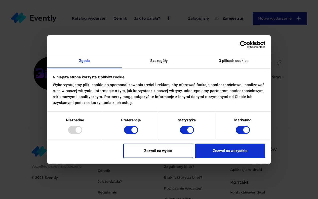 Screenshot of evently.pl