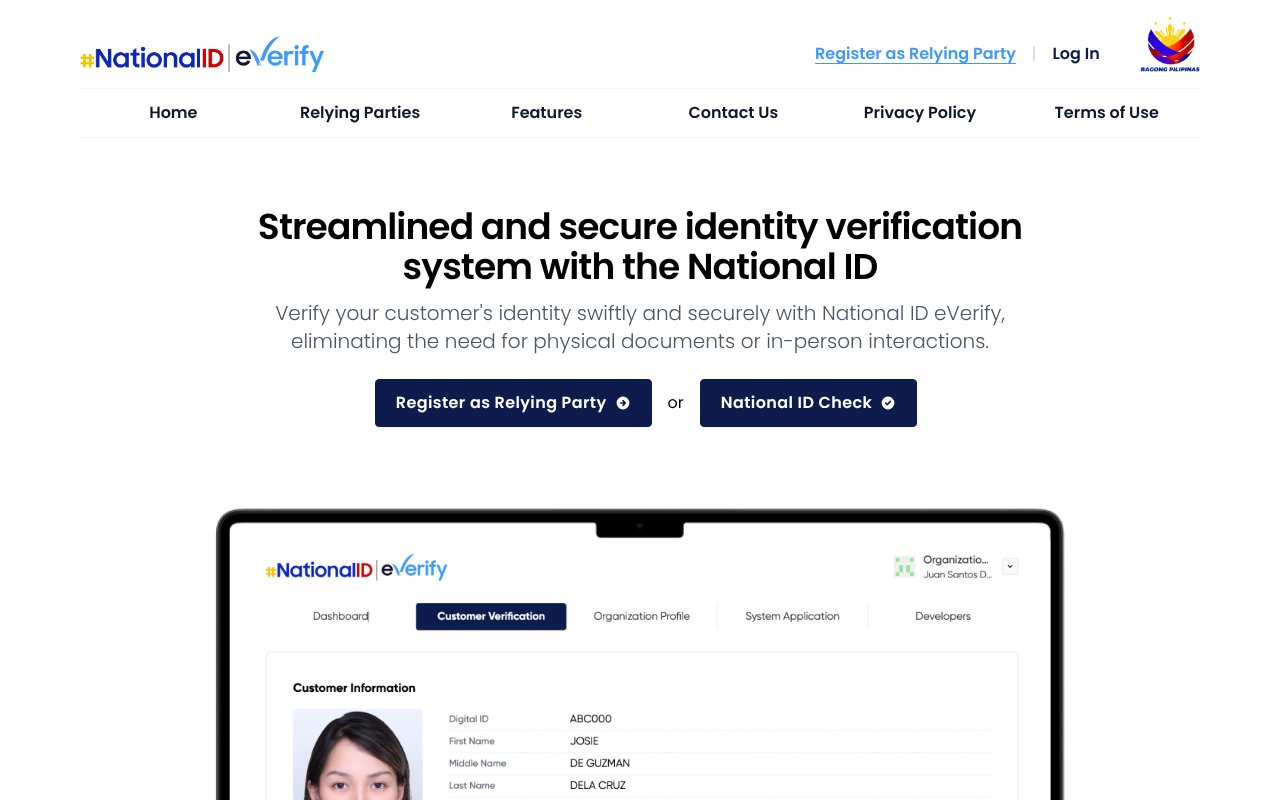 Screenshot of everify.gov.ph