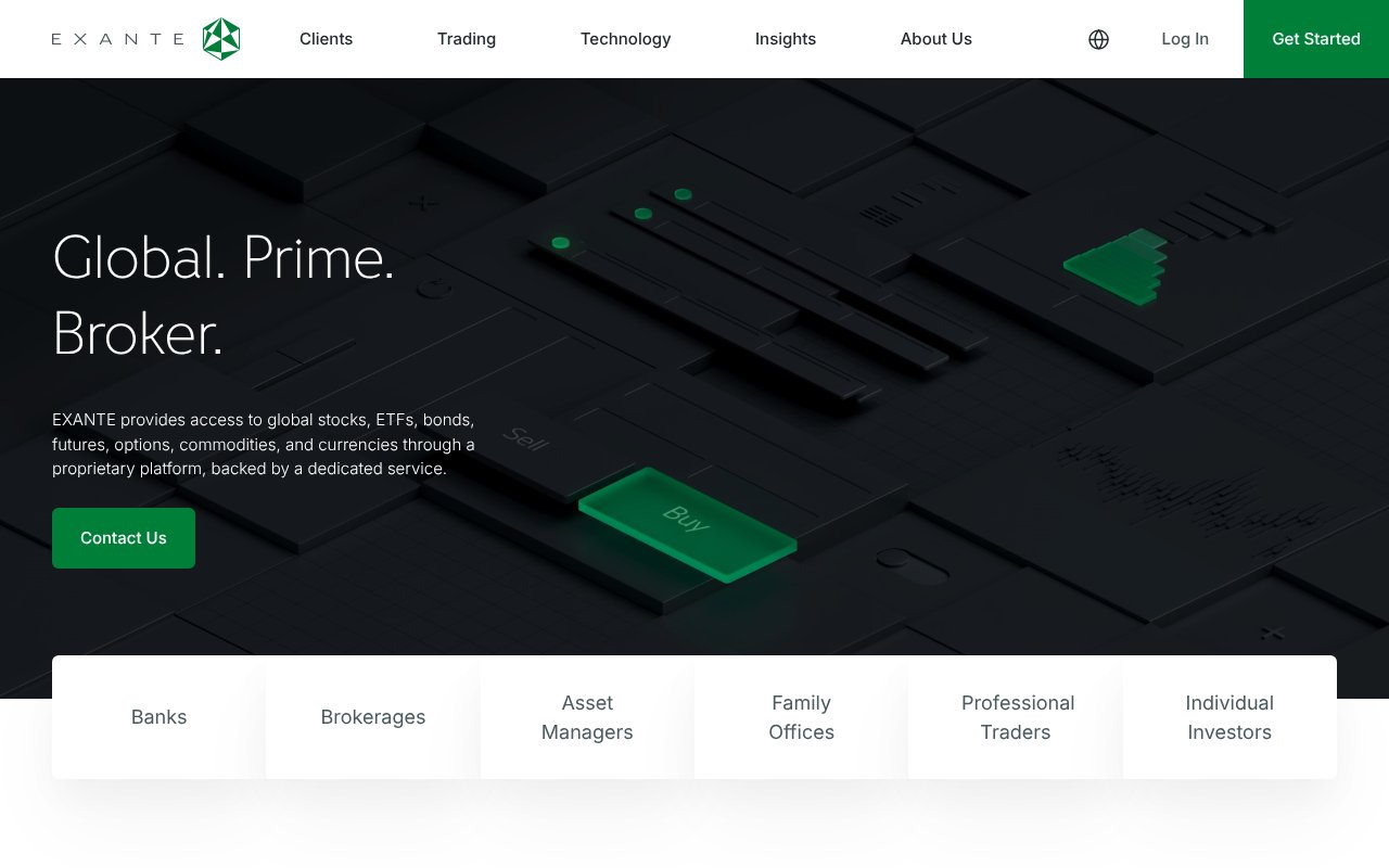 Screenshot of exante.eu