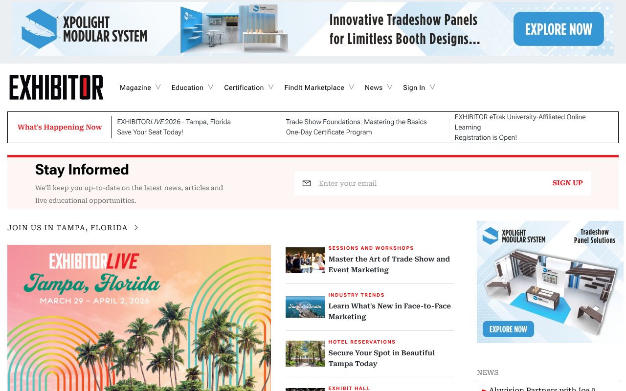 Screenshot of exhibitoronline.com