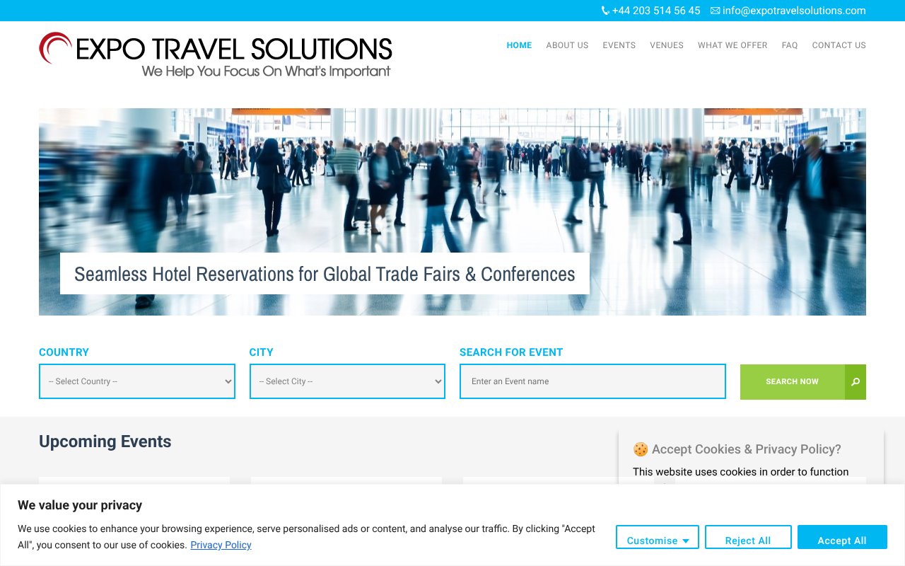 Screenshot of expotravelsolutions.com
