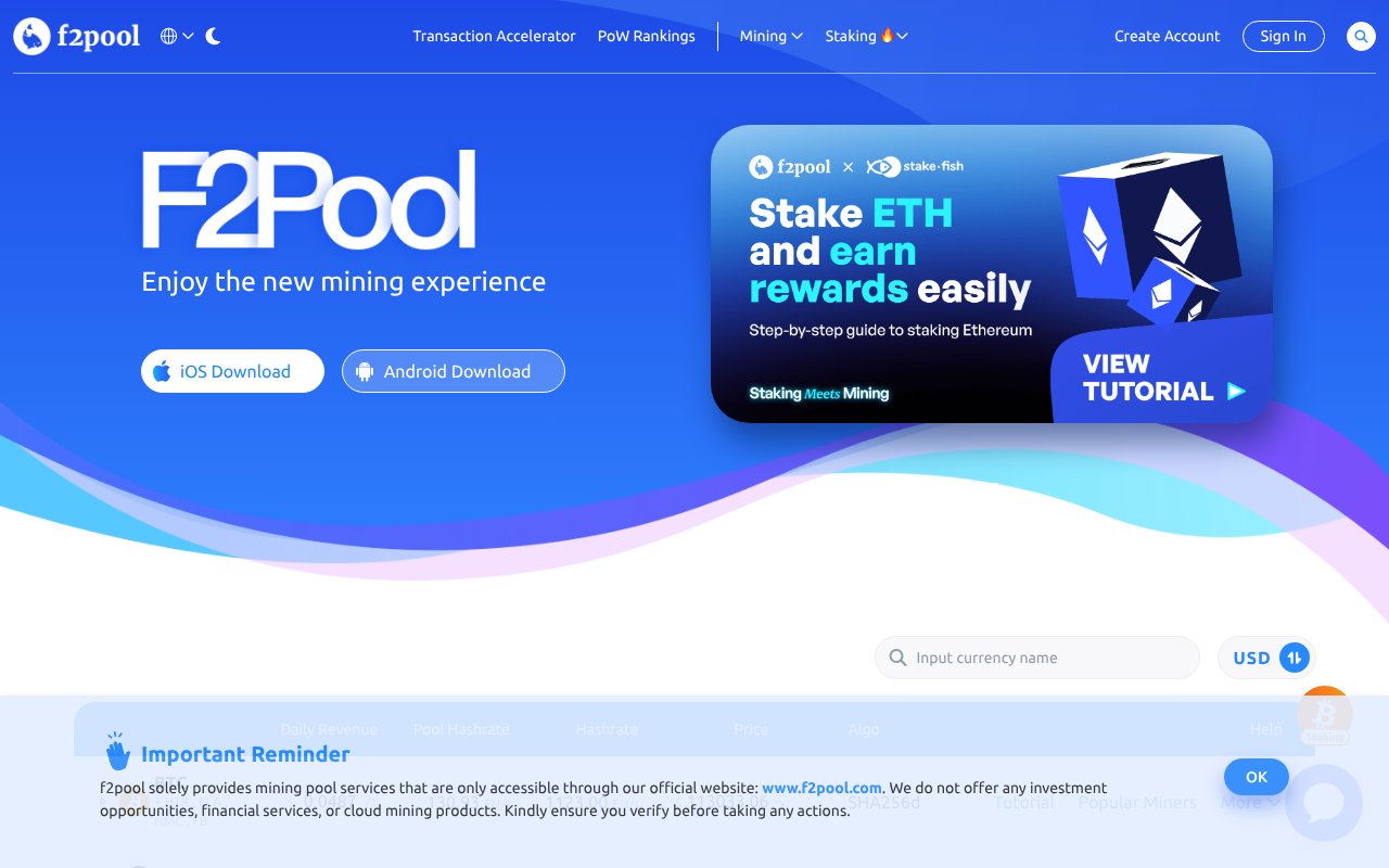 Screenshot of f2pool.com