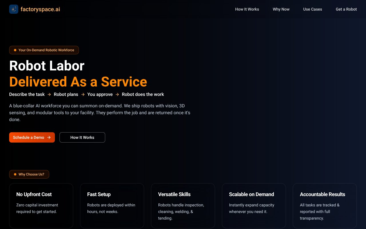 Screenshot of factoryspace.ai