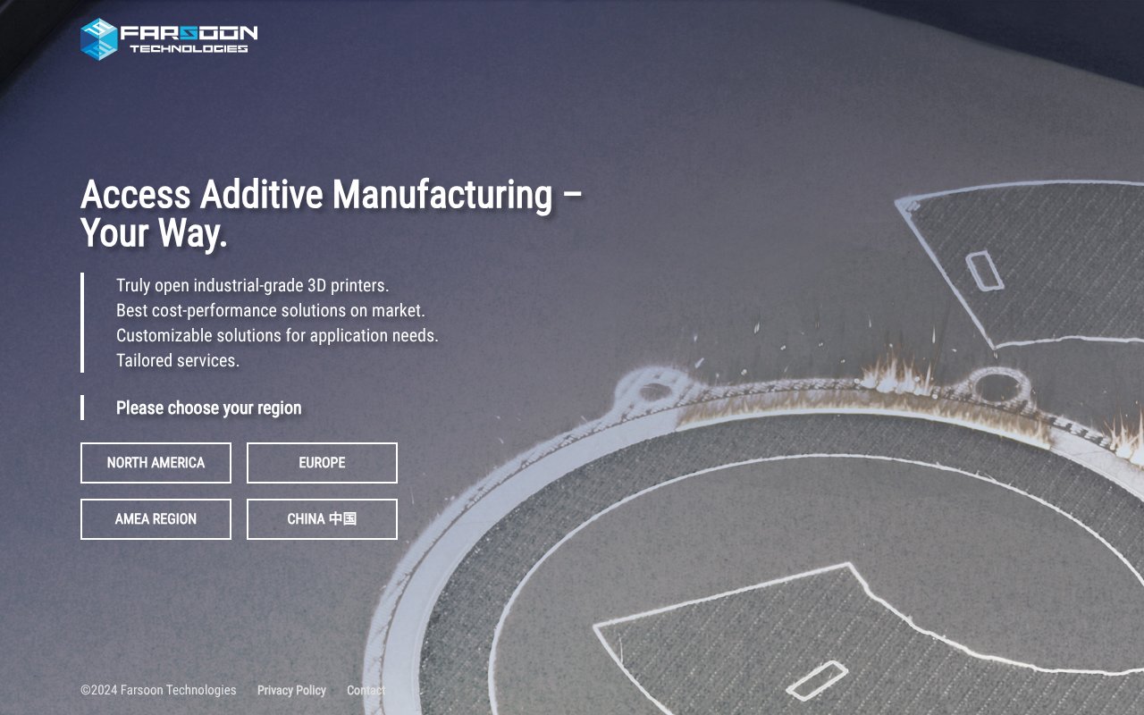 Screenshot of farsoon.com