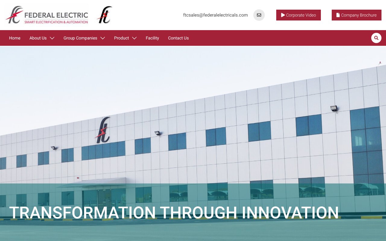 Screenshot of federaltransformers.com