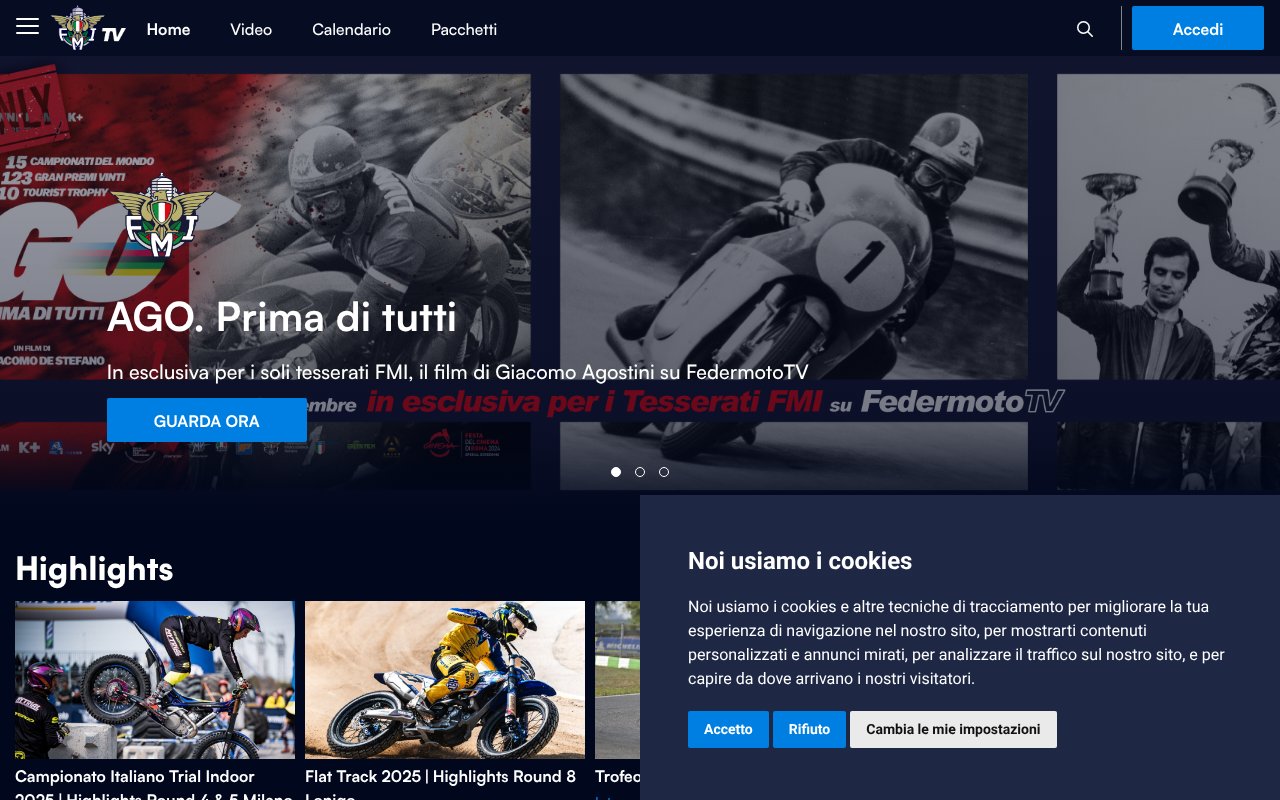 Screenshot of federmoto.tv