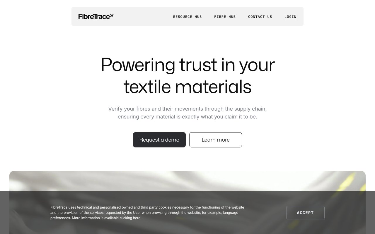 Screenshot of fibretrace.io