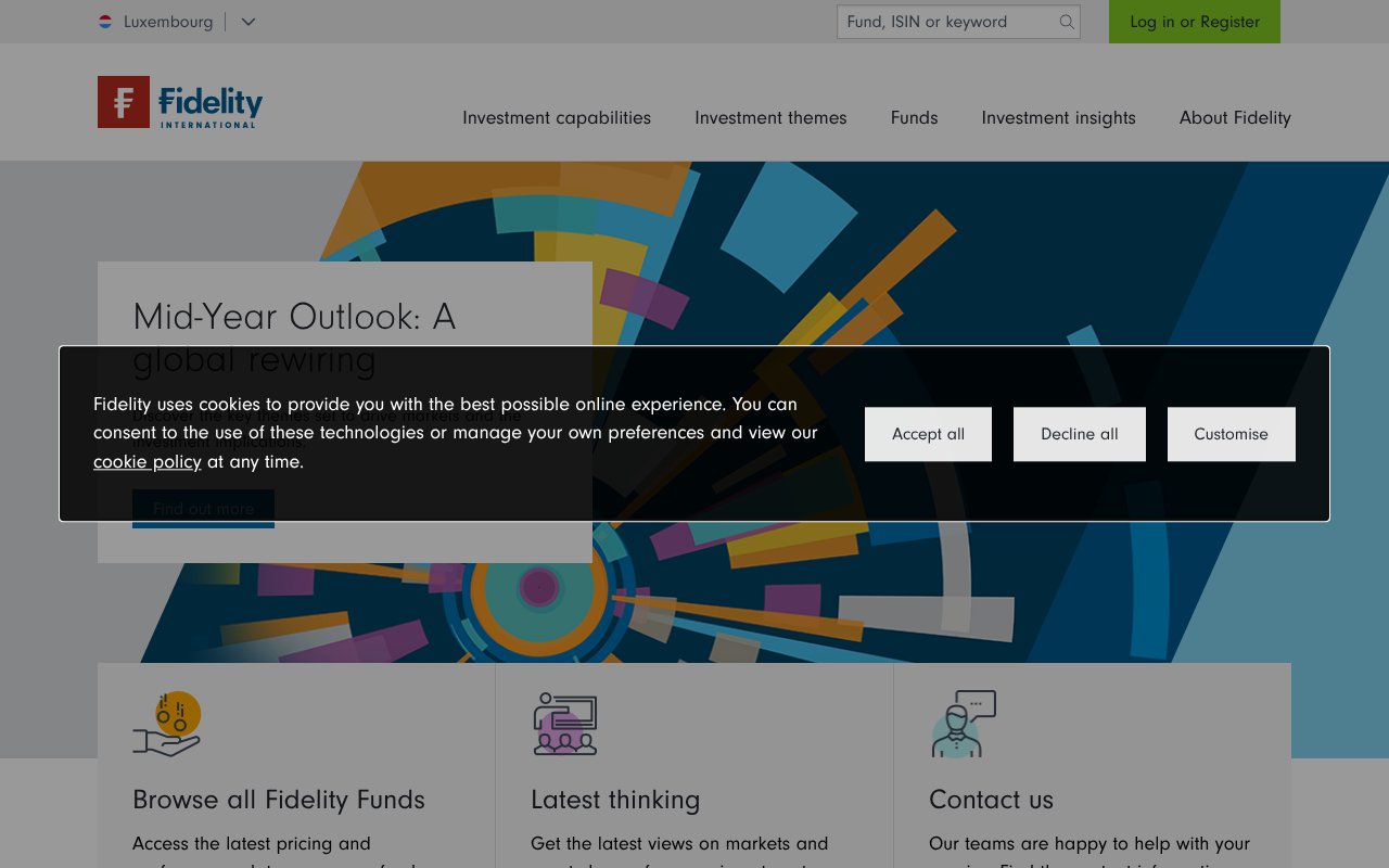 Screenshot of fidelity.lu