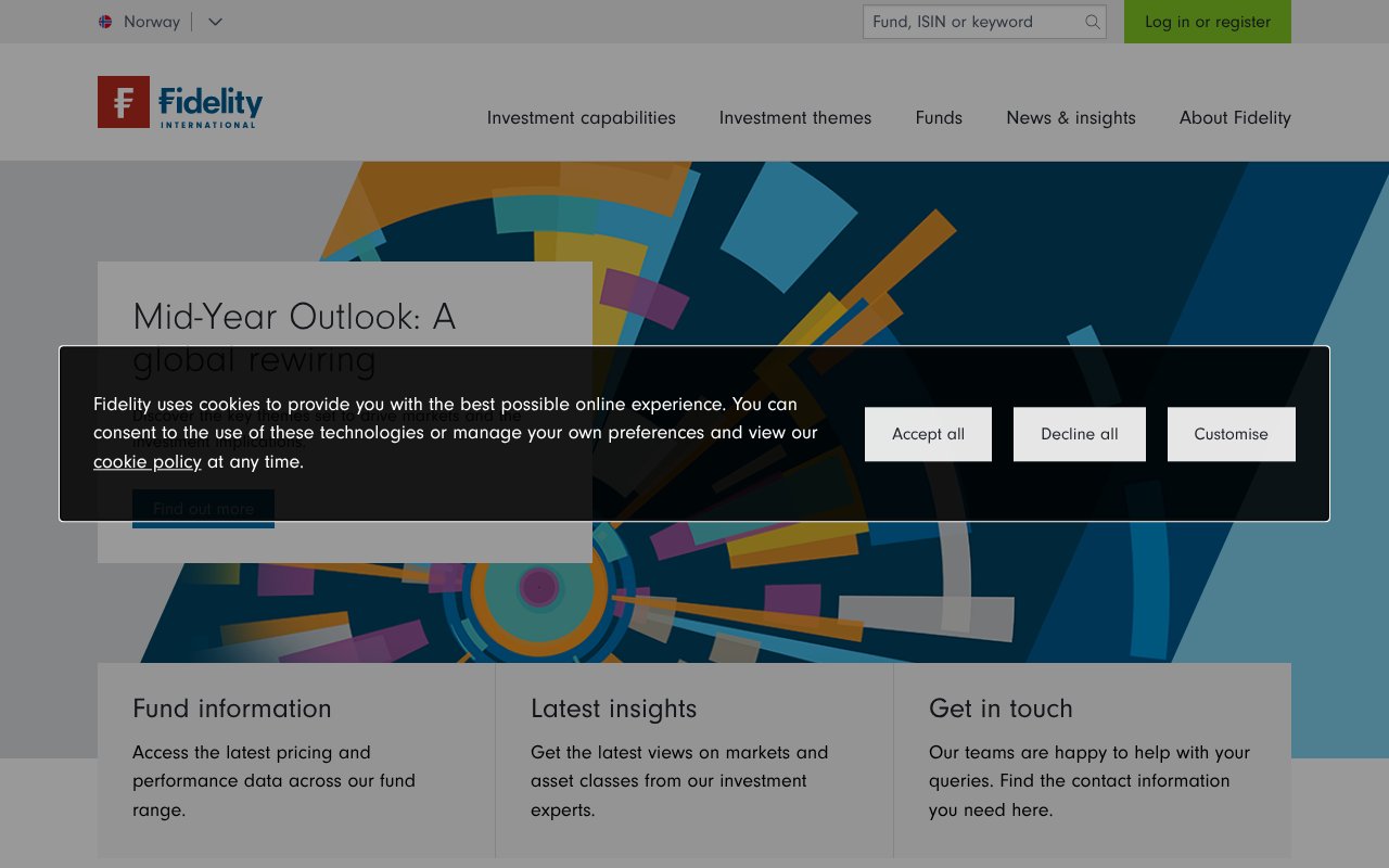 Screenshot of fidelity.no