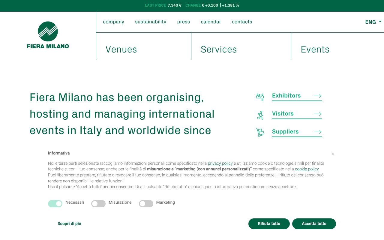 Screenshot of fieramilano.it