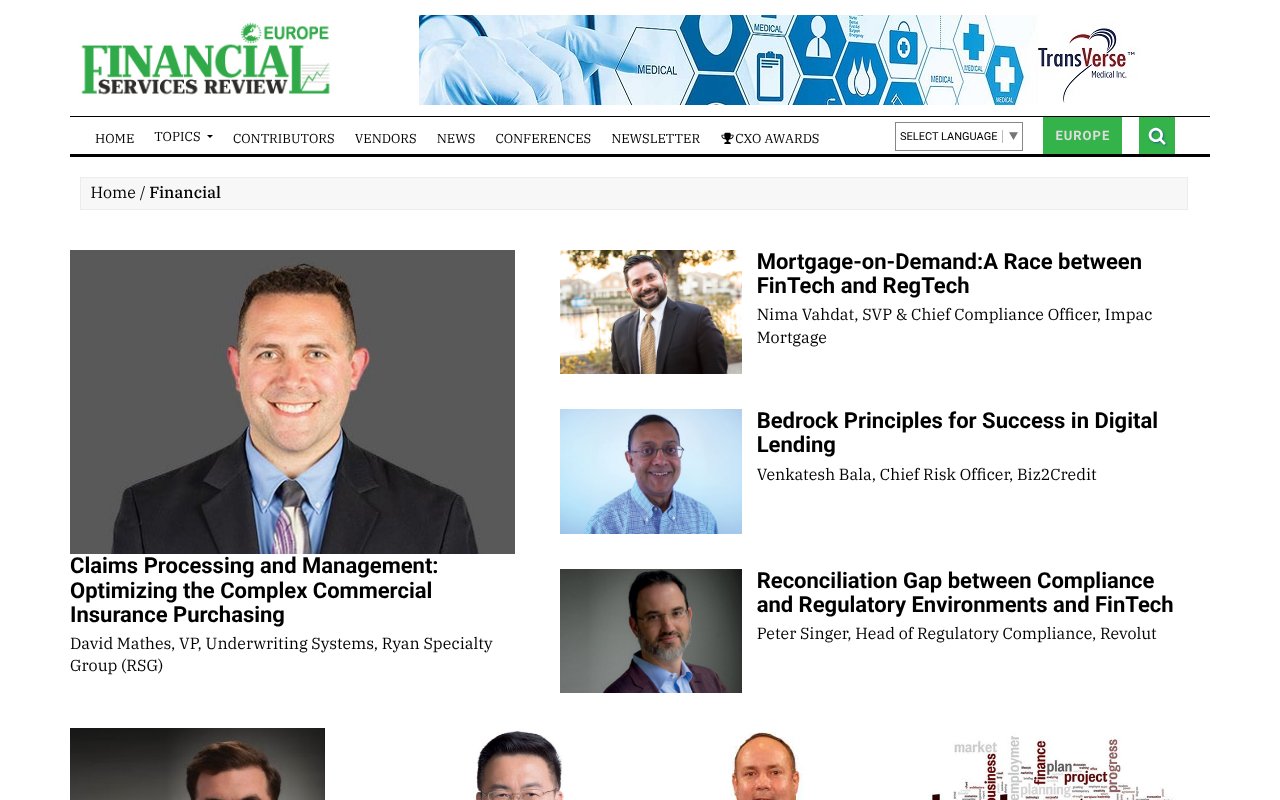 Screenshot of financialservicesrevieweurope.com