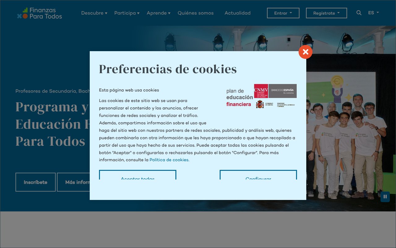 Screenshot of finanzasparatodos.es