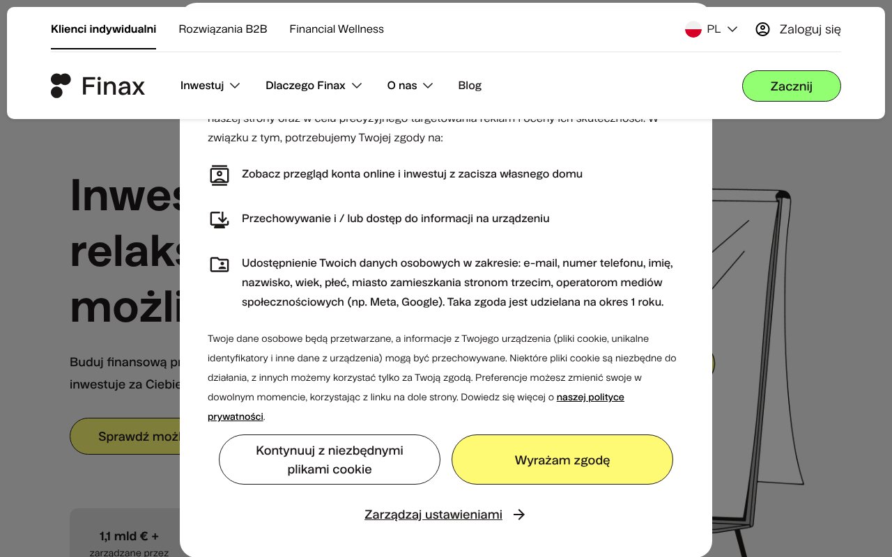 Screenshot of finax.eu
